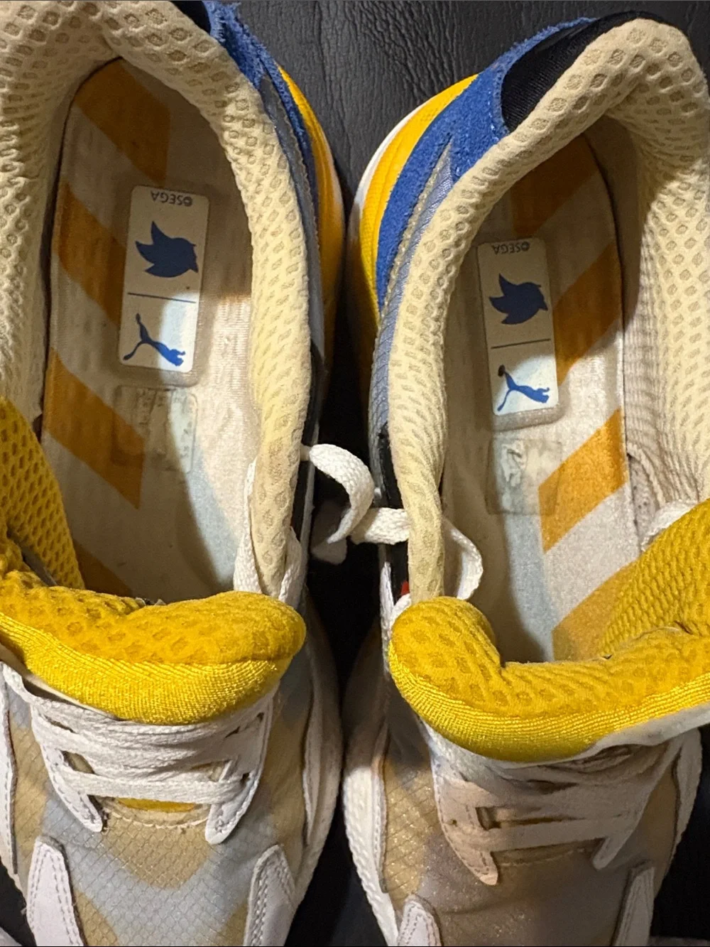 Puma Sonic  the hedgehog Yellow & White Athletic Sneakers size 8.5
